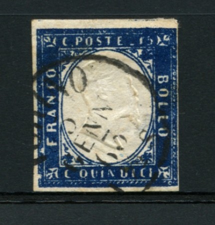1863 - LOTTO/12236 - REGNO - 15 c. AZZURRO SCURO - USATO