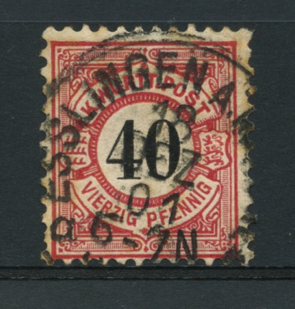 WURTTEMBERG - 1881 - LOTTO/13899 - 40p. ROSA - USATO