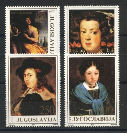 1987 - JUGOSLAVIA - LOTTO/38428 - DIPINTI 4v. - NUOVI