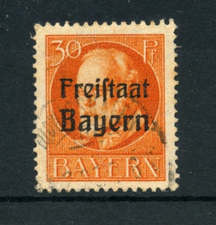 BAVIERA - 1919 - LOTTO/21889 - 30p. ARANCIO USATO