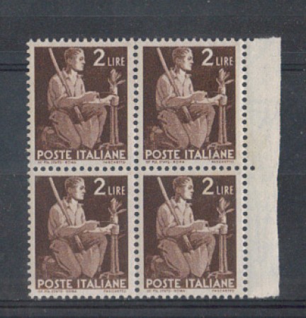 1945 - LOTTO/5993Q - REPUBBLICA - 2 LIRE DEMOCRATICA QUARTINA