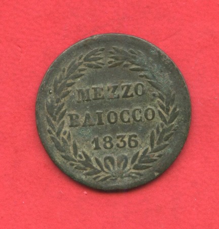 1836 - STATO PONTIFICIO - LOTTO/M42490 - MEZZO BAIOCCO GREGORIO XVI°