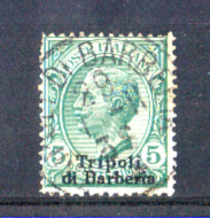TRIPOLI DI BARBERIA - 1909 - LOTTO/10089U - 5 cent. verde - USATO