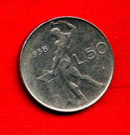 1958 - LOTTO/M21696C - REPUBBLICA - 50 LIRE VULCANO I° TIPO