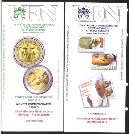 2013/15 - VATICANO  - LOTTO/39919 - 32 BOLLETTINI PUBBLICITARI DELLE NUOVE EMISSIONI