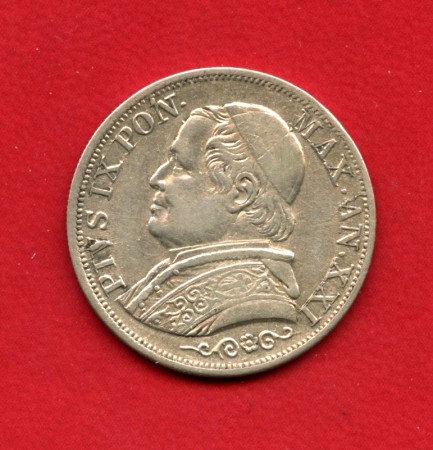 1866 - STATO PONTIFICIO - 1 LIRA ARGENTO PAPA PIO IX° - LOTTO/M32333