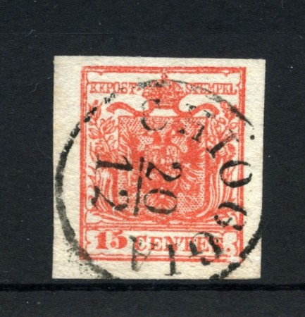1852 - LOMBARDO VENETO - LOTTO/48314 - 15 CENT. ROSA SALMONE USATO CHIOGGIA
