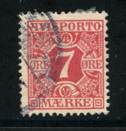 1907 - LOTTO/20514 - DANIMARCA - 7 ORE FRANCOBOLLO GIORNALI - USATO