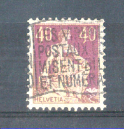 1924/25 - LOTTO/SVI206U - SVIZZERA - 40c. HELVETIA SEDUTA - USATO