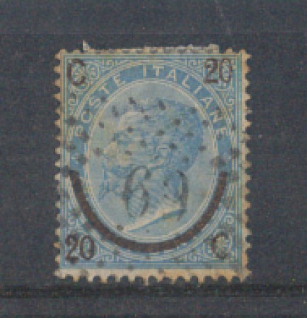 1865 - LOTTO/REG23UA - REGNO - 20c. su 15c. I° TIPO - USATO