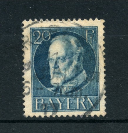 BAVIERA - 1914 - LOTTO/21865 - 20p. AZZURRO USATO