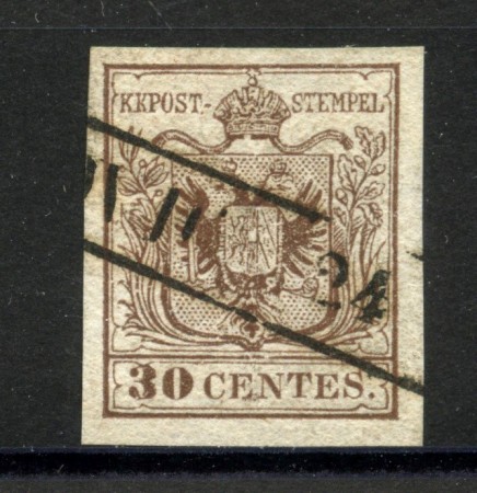 1850 - LOMBARDO VENETO - LOTTO/40978 - 30 CENT. BRUNO CHIARO I° TIPO - USATO