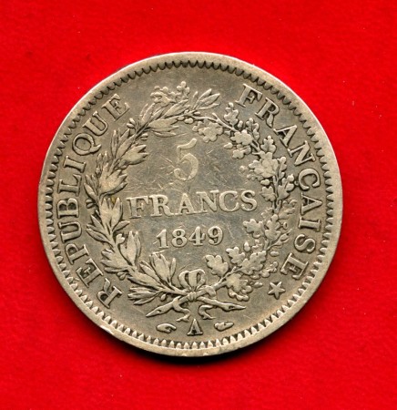 1849 - FRANCIA - LOTTO/M39162 - 5 FRANCHI ARGENTO