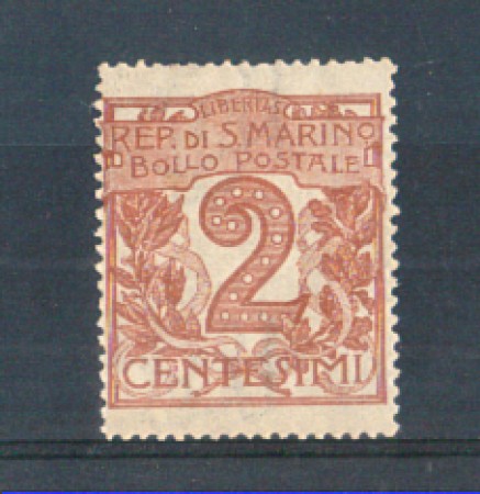 1921/23 - LOTTO/RSM69L - SAN MARINO - 2c. BRUNO ROSSO LING.