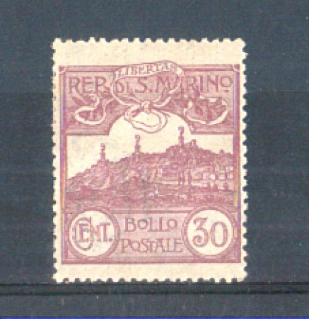1921/23 - LOTTO/RSM75L - SAN MARINO - 30c. LILLA LING.
