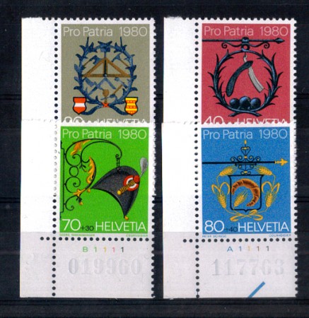 1980 - LOTTO/SVI1109CPN - SVIZZERA - PRO PATRIA 4v. - NUOVI