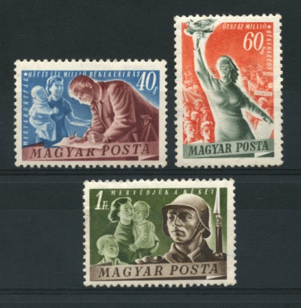 1950 - LOTTO/13486 - UNGHERIA - PER LA PACE 3v. - LING.