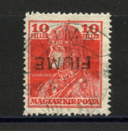 1918 - FIUME - LOTTO/39752 - 5 F. ROSSO - USATO - VARIETA'