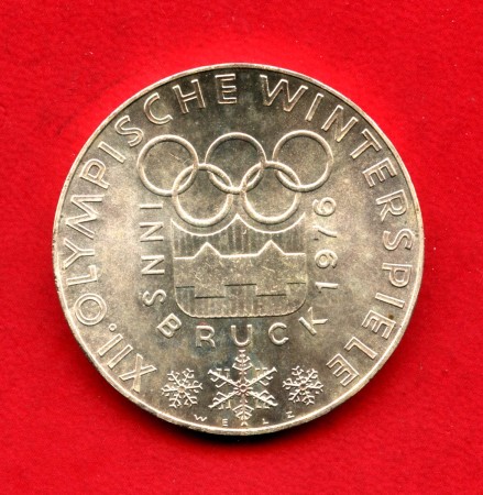 1976 - AUSTRIA - LOTTO/M42771 - 100 SCELLINI ARGENTO OLIMPIADI DI INNSBRUCK