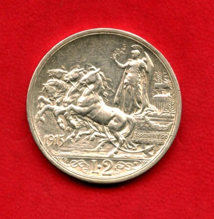 1915 - REGNO - LOTTO/41820 - 2 LIRE ARGENTO QUADRIGA  BRIOSA