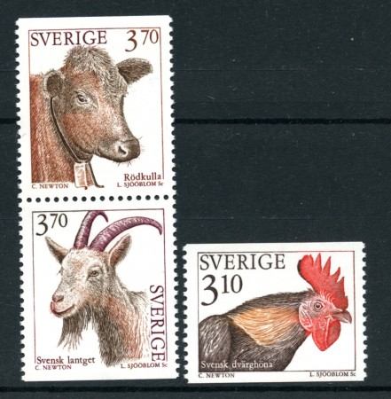1995 - LOTTO/19432 - SVEZIA - ANIMALI D'ALLEVAMENTO 3v. - NUOVI