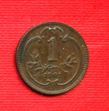1901 - LOTTO/M20728 - AUSTRIA - 1 HELLER BRONZO