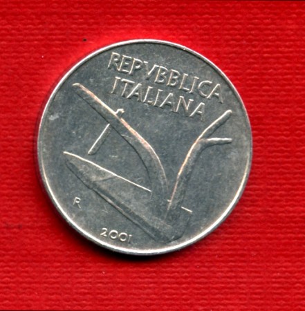 2001 - LOTTO/M21506 - REPUBBLICA - 10 LIRE SPIGHE