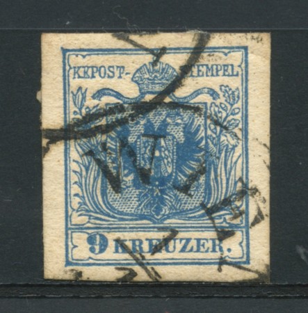 1850 - LOTTO/14106 - AUSTRIA - 9 Kr. AZZURRO - USATO