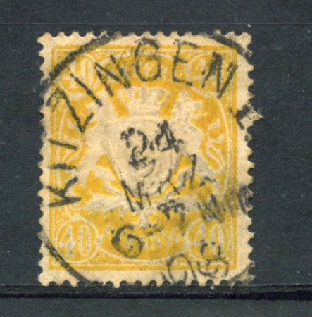 BAVIERA - 1888 - LOTTO/21859 - 40 p. GIALLO - USATO