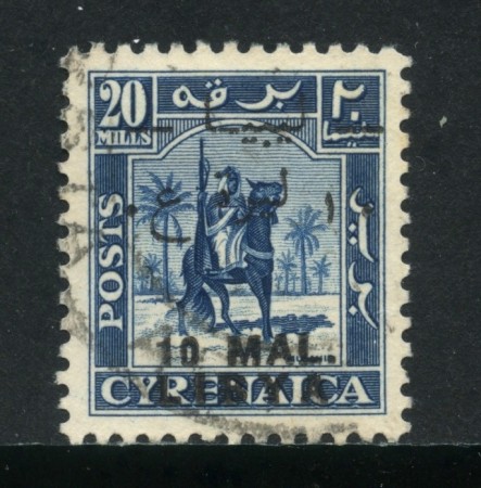 1951 - LIBIA EMISSIONI PER LA TRIPOLITANIA - 10 mal su 20 m. AZZURRO - USATO - LOTTO/32018