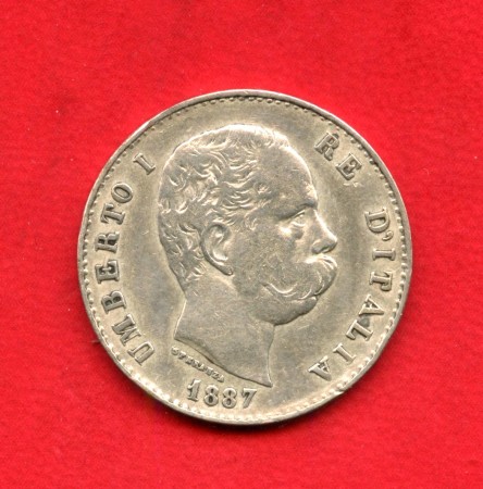1887 - REGNO - LOTTO/M42477 - 1 LIRA ARGENTO UMBERTO I°