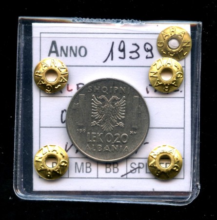 1939 - ALBANIA ITALIANA - LOTTO/M43336 - 0,20 LEK VITTORIO EMANUELE III° - VARIETA'