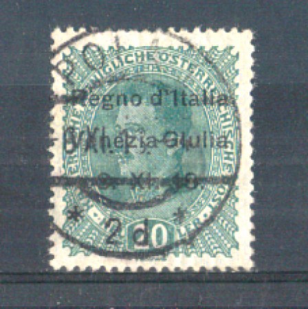 1918 - LOTTO/VNG7U - VENEZIA GIULIA -  20h. VERDE SCURO USATO