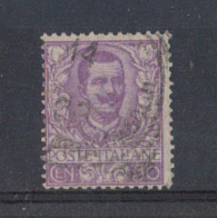1901 - LOTTO/REG76U - REGNO - 50c. MALVA  FLOREALE - USATO