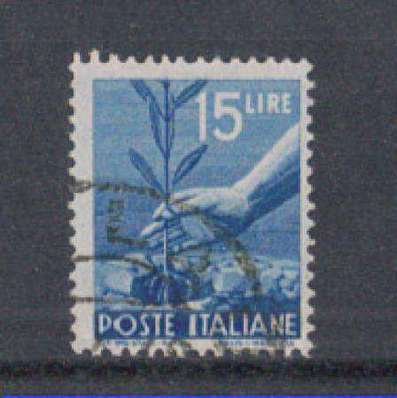 1945 - LOTTO/6001U - REPUBBLICA - 15 LIRE DEMOCRATICA USATO
