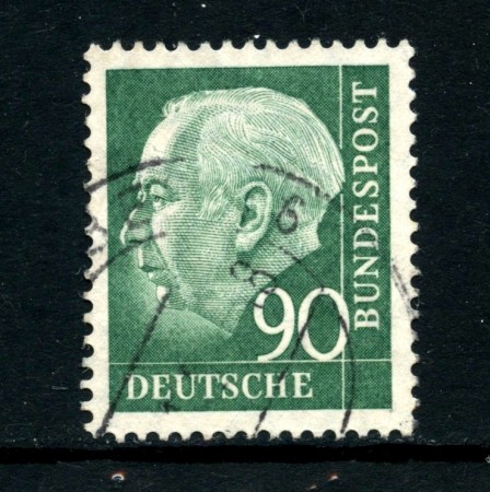 1957 - GERMANIA FEDERALE - 90p. VERDE  HEUSS - USATO - LOTTO/30806U