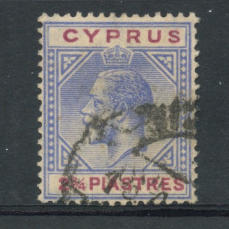 1921 - LOTTO/20603 - CIPRO - 2 e 3/4 BLU LILLA  - USATO