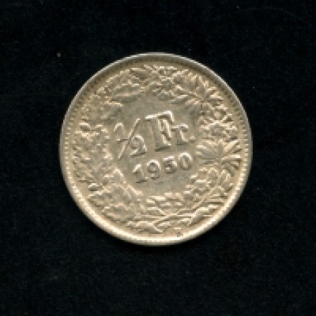 1950 - LOTTO/M15787 - SVIZZERA - 1/2 FRANCO ARGENTO - SPL.