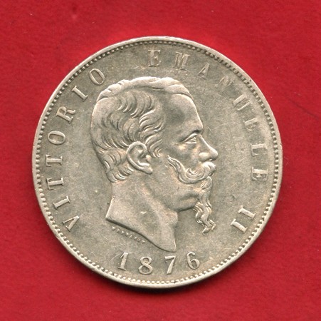 1876 - REGNO - LOTTO/M48210 - 5 LIRE ARGENTO RE VITTORIO EMANUELE II°
