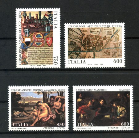 1993 - REPUBBLICA -  MUSEI E ARCHIVI 4v. - NUOVI - LOTTO/31606