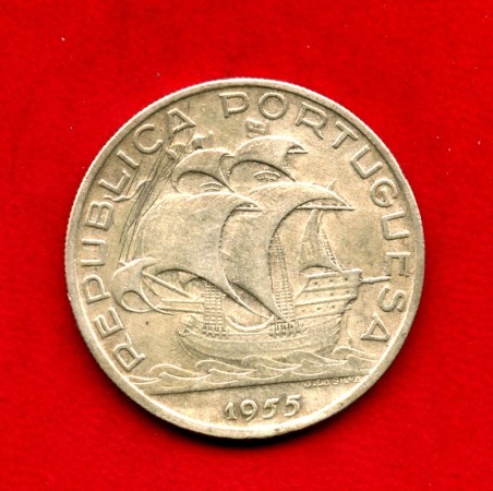 1955 - PORTOGALLO - LOTTO/M47878 - 10 ESCUDOS ARGENTO 
