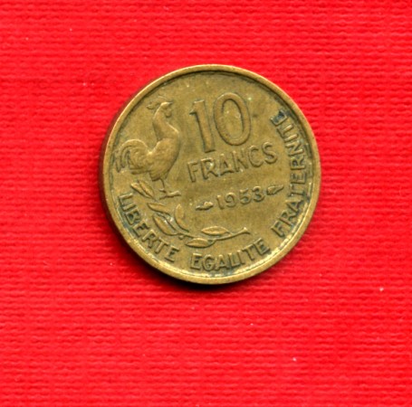 1953 - LOTTO/M21821 - FRANCIA - 10 FRANCHI GALLETTO