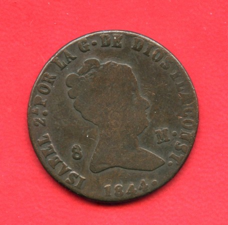 1844 - SPAGNA - 8 MARAVEDIS  REGINA ISABELLA II° - LOTTO/M32872