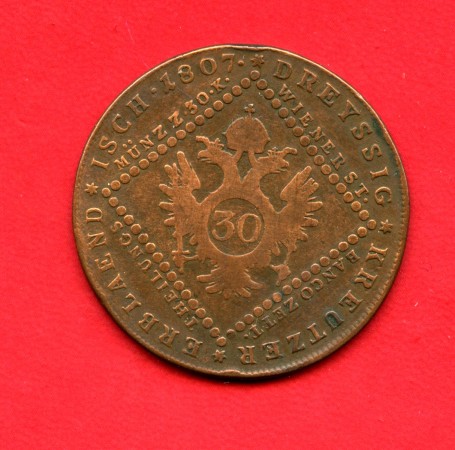 1807 - AUSTRIA  - LOTTO/M42241 - 30 KREUZER RAME   FRANCESCO II°