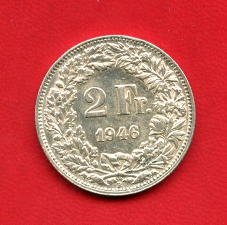 1946 - SVIZZERA - 2 FRANCHI ARGENTO - LOTTO/M34436