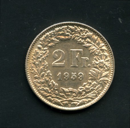 1959 - LOTTO/M14672A - SVIZZERA - 2 FRANCHI ARGENTO