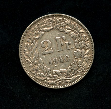1940 - LOTTO/M15773 - SVIZZERA - 2 FRANCHI ARGENTO