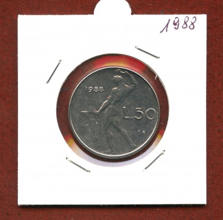 1988 - REPUBBLICA - 50 LIRE VULCANO I° TIPO - LOTTO/M31893