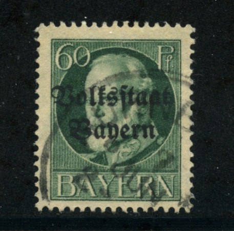 BAVIERA - 1919 - LOTTO/20585 - 60p. VERDE GRIGIO - USATO