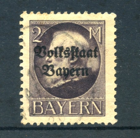BAVIERA - 1919 - LOTTO/21885 - 2 m. VIOLETTO USATO